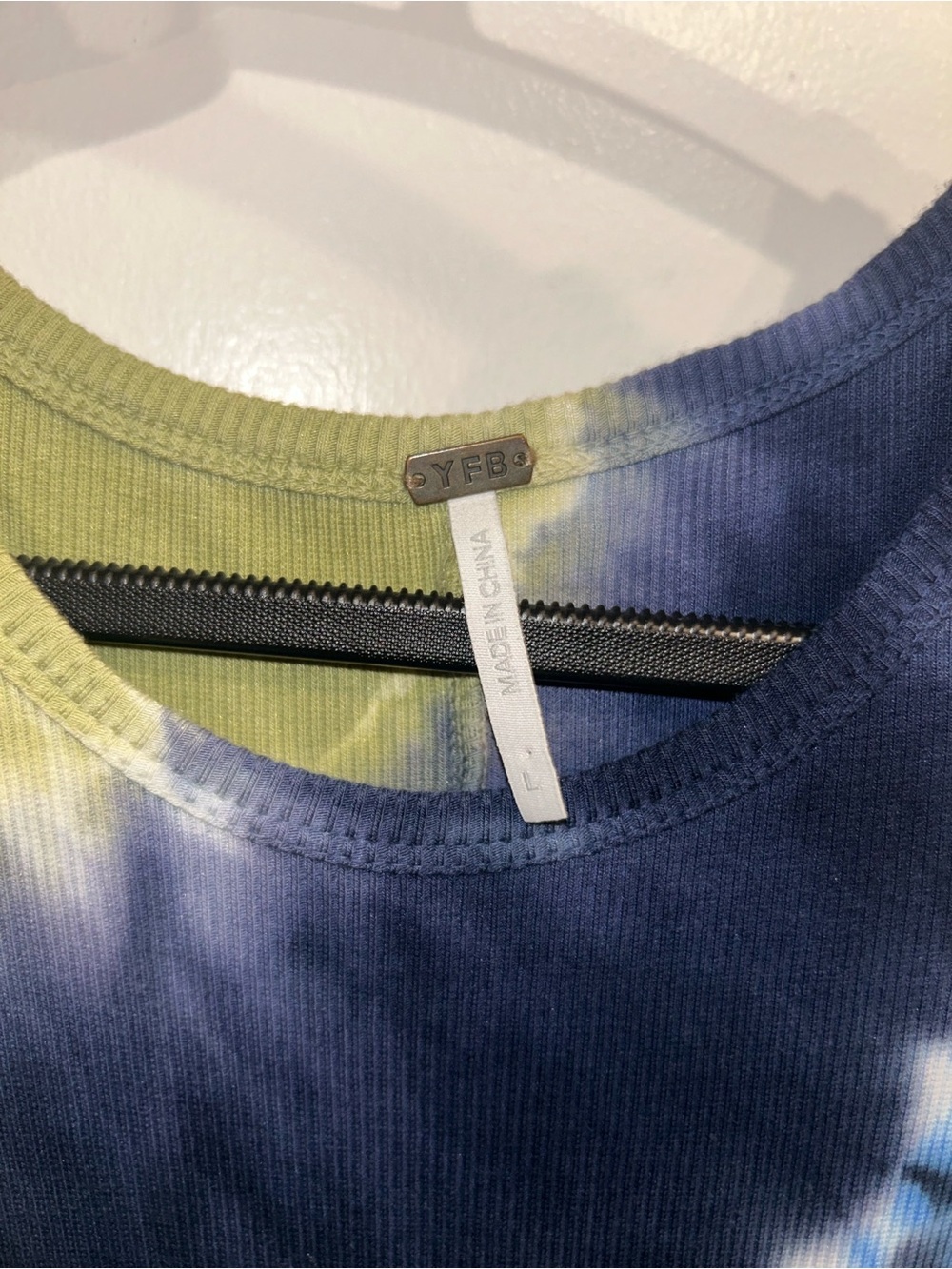 Young Fabulous & Broke Blue and Olive Tie-Dye Tank Top Dress. - Picture 3 of 4